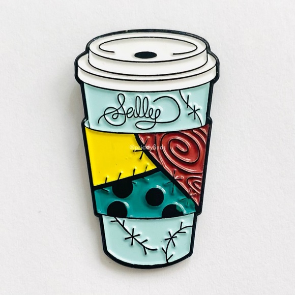 8/$40 Nightmare Before Christmas Patchwork Sally Coffee Cup Enamel Pin - Picture 1 of 3